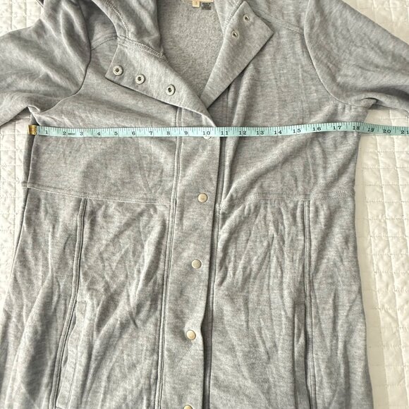 Chasor Womens Heather Gray Snap Button Long Hoodie Jacket Size S - Picture 7 of 9